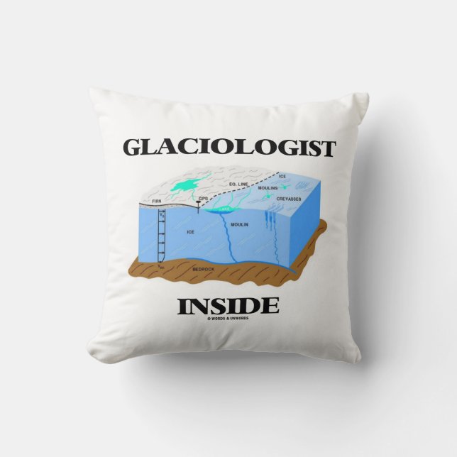 Glacioloog Inside Glacier Earth Science Kussen (Voorkant)