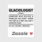 Glacioloog Noun Definition Science Lover Grappig Sticker (Vel)