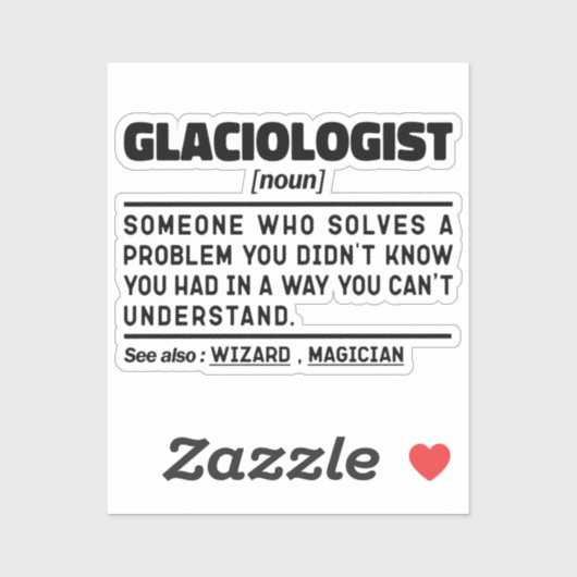 Glacioloog Noun Definition Science Lover Grappig Sticker (Vel)