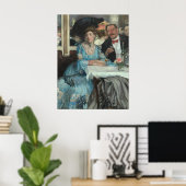 Glackens bij Mouquin Poster (Thuiskantoor)