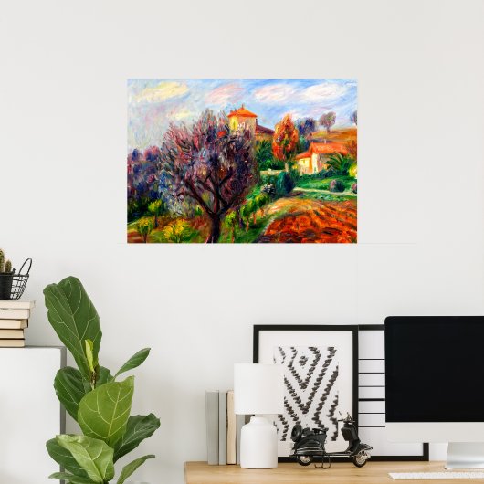 Glackens - Hillside with Olive Trees Poster (Thuiskantoor)