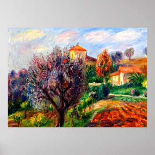 Glackens - Hillside with Olive Trees Poster (Voorkant)