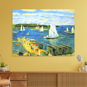 Glackens - Mahone Bay, fijne kunst, Canvas Afdruk