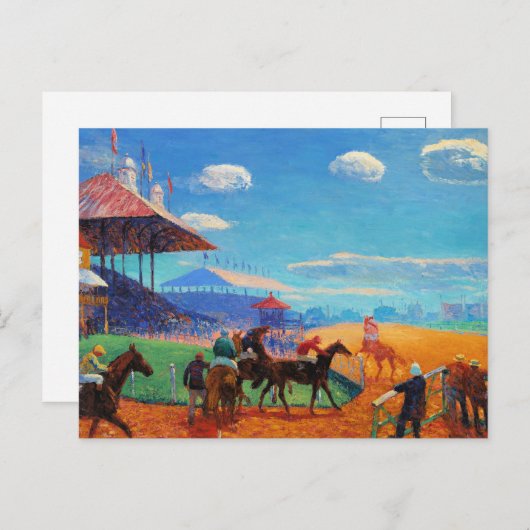 Glackens - Race Track, populaire schilderkunst, Briefkaart (Voorkant / Achterkant)