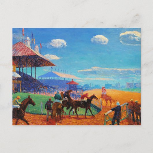 Glackens - Race Track, populaire schilderkunst, Briefkaart (Voorkant)