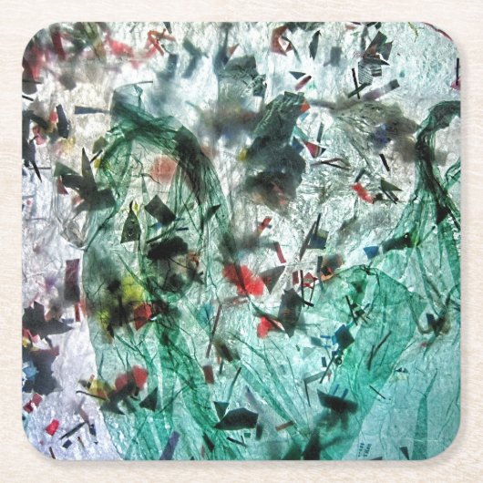 Glad abstract papier onderzetter.Happiness abstrac Kartonnen Onderzetters (Voorkant)