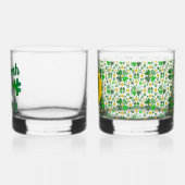 Glad als Ierse Whisky Klavertjes Goud Personalisee Glas (Links)