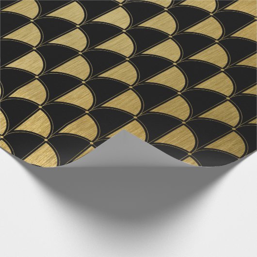Glad and Black Art Deco Wrapping Paper Roll Cadeaupapier (Hoek)