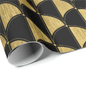 Glad and Black Art Deco Wrapping Paper Roll Cadeaupapier (Rol Hoek)