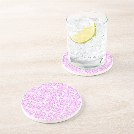 Glad Arabesk - Girly Pop geometrisch patroon Zandsteen Onderzetter (Zijkant)