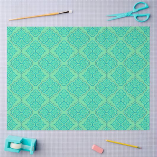 Glad Arabesk - Seafoam geometrisch patroon Tissuepapier (Craft)
