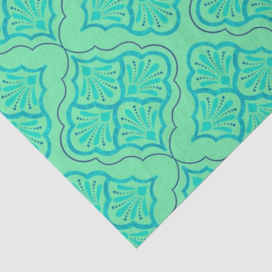 Glad Arabesk - Seafoam geometrisch patroon Tissuepapier (Detail)