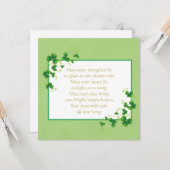 Glad As Shamrocks Irish Blessing Flat Greeting Kaart (Voorkant / Achterkant in situ)