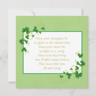 Glad As Shamrocks Irish Blessing Flat Greeting Kaart