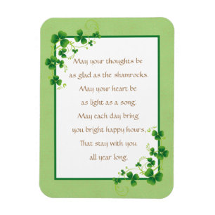 Glad As Shamrocks Irish Blessing Magneet