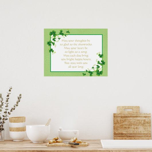 Glad As Shamrocks Irish Blessing Poster (Keuken)