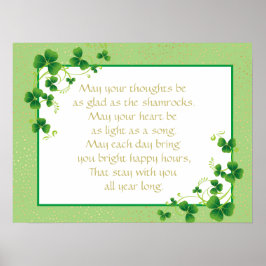 Glad As Shamrocks Irish Blessing   Poster