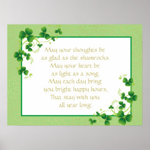 Glad As Shamrocks Irish Blessing Poster