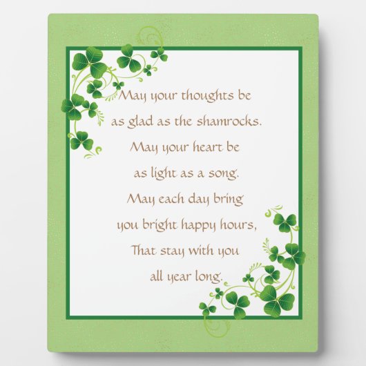 Glad As Shamrocks Irish Blessing Tabletop Fotoplaat (Voorkant)