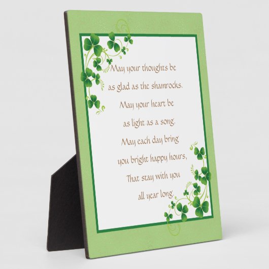 Glad As Shamrocks Irish Blessing Tabletop Fotoplaat (Zijkant)
