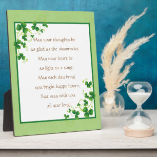 Glad As Shamrocks Irish Blessing Tabletop Fotoplaat