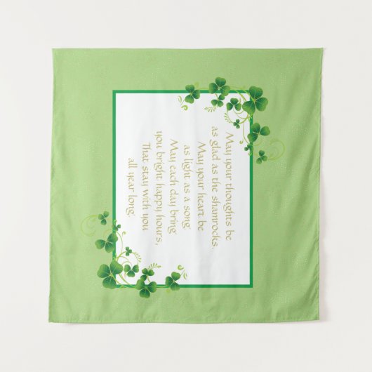 Glad As Shamrocks Irish Blessing Wandkleed (Voorkant (horizontaal))