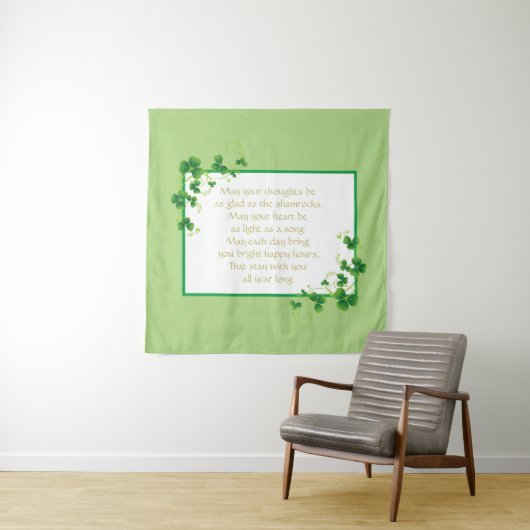 Glad As Shamrocks Irish Blessing Wandkleed (In situ)