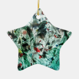 Glad blauw ornament ster, Abstract sterdecor