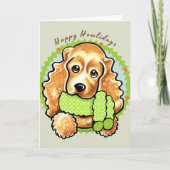 Glad Cocker Spaniel Kerstmis Feestdagen Kaart (Voorkant)