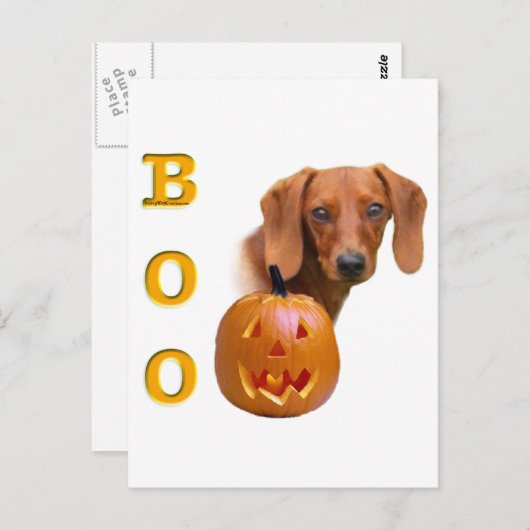 Glad Dachshund Boo Briefkaart (Voorkant / Achterkant)