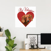 Glad Dachshund Mijn Valentijn Poster (Thuiskantoor)