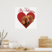 Glad Dachshund Mijn Valentijn Poster (Keuken)