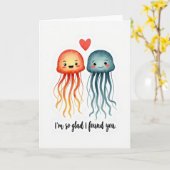Glad I Found You Jellyfish Card Kaart (Gele Bloem)