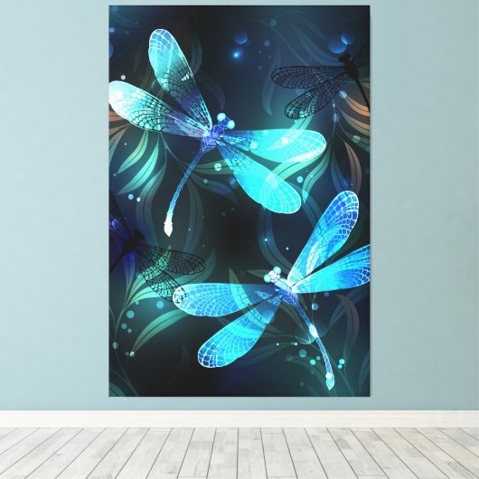 Glad Lake Libellen Canvas Afdruk (Insitu (Houten vloer))