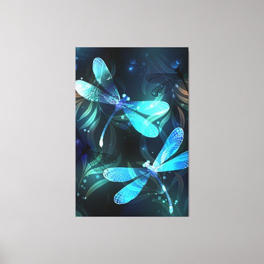 Glad Lake Libellen Canvas Afdruk (Voorkant)
