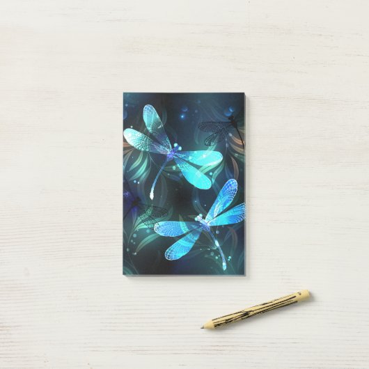 Glad Lake Libellen Post-it® Notes (Op bureau)