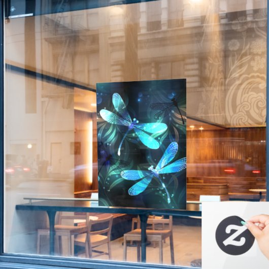 Glad Lake Libellen Raamsticker (Cafe Raam)