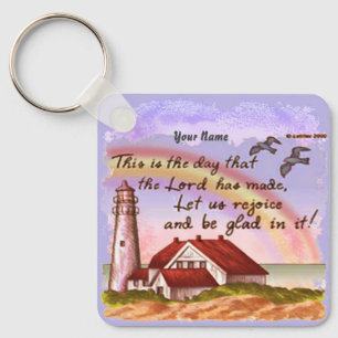 Glad Lighthouse Christelijke sleutelhanger