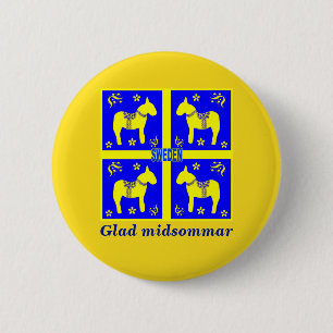 Glad Midsommar , Ronde Button 5,7 Cm