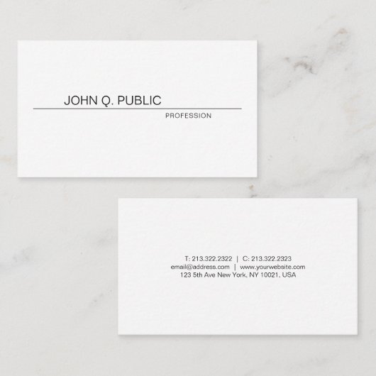  glad Modern Design Professional Plain Visitekaartje (Voorkant / Achterkant)