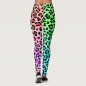 Glad Regenboog Vet en Mooi Luipaard Dier Leggings (Achterkant)