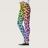Glad Regenboog Vet en Mooi Luipaard Dier Leggings (Links)