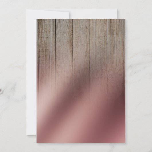 Glad Roos Gouden Schuur Hout Brunch & Bubbly Kaart (Achterkant)