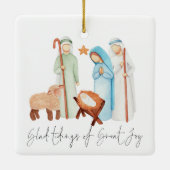 Glad Tidings of Great Joy Natitivity Scene Keramisch Ornament (Achterkant)