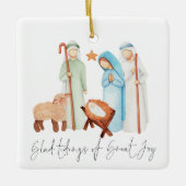 Glad Tidings of Great Joy Natitivity Scene Keramisch Ornament (Voorkant)