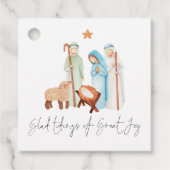 Glad Tidings of Great Joy Natitivity Scene Name Bedankjes Labels (Voorkant)