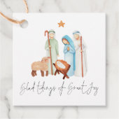 Glad Tidings of Great Joy Natitivity Scene Name Bedankjes Labels (Voorkant)
