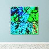 Gladde blauwe abstracte canvasprint, uitgerekte, r canvas afdruk (Insitu (Houten vloer))