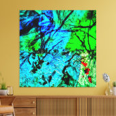 Gladde blauwe abstracte canvasprint, uitgerekte, r canvas afdruk (Insitu (Woonkamer))