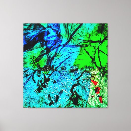 Gladde blauwe abstracte canvasprint, uitgerekte, r canvas afdruk (Voorkant)